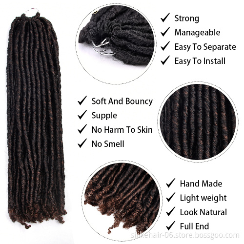 Brown Black 18 inch Bohemian Locs Women Faux Dreadlocks Braids Goddess Faux Locs Synthetic Crochet Braiding Hair Extensions